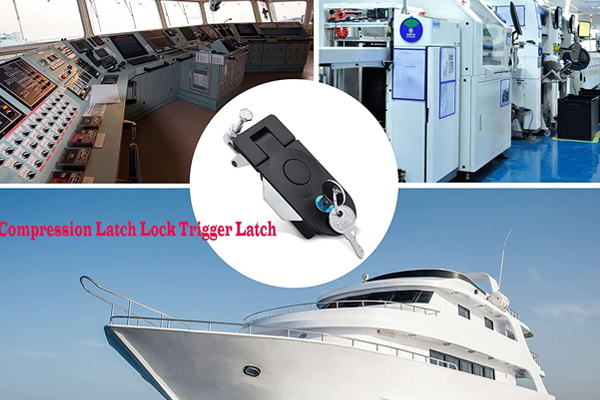Compression latch lock in industrial use